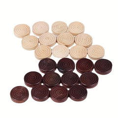 24pcs Wooden Backgammon Checker Pieces Set Table Chips