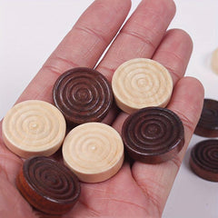 24pcs Wooden Backgammon Checker Pieces Set Table Chips