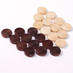 24pcs Wooden Backgammon Checker Pieces Set Table Chips