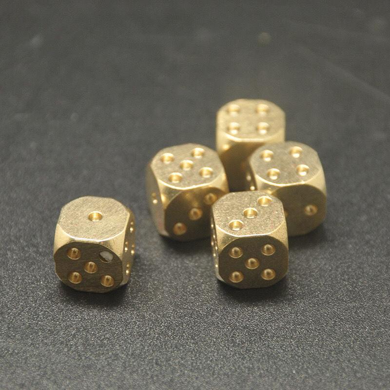 Brass Dice Pure Copper Metal Solid Dice Hand Sanding Bar Supplies