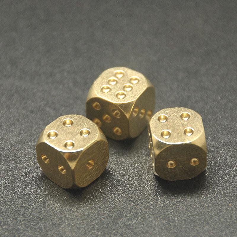 Brass Dice Pure Copper Metal Solid Dice Hand Sanding Bar Supplies