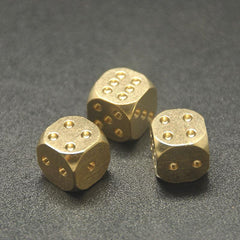 Brass Dice Pure Copper Metal Solid Dice Hand Sanding Bar Supplies