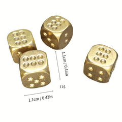 Brass Dice Pure Copper Metal Solid Dice Hand Sanding Bar Supplies