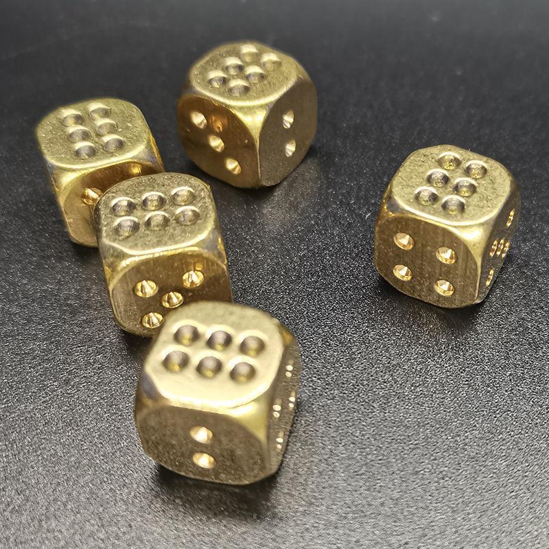 Brass Dice Pure Copper Metal Solid Dice Hand Sanding Bar Supplies