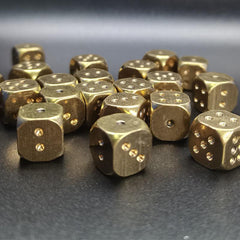 Brass Dice Pure Copper Metal Solid Dice Hand Sanding Bar Supplies
