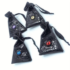 Dragon Eye Drawstring Bag Crocodile Leather Dice Organizer Game Accessory Bag