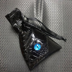 Dragon Eye Drawstring Bag Crocodile Leather Dice Organizer Game Accessory Bag
