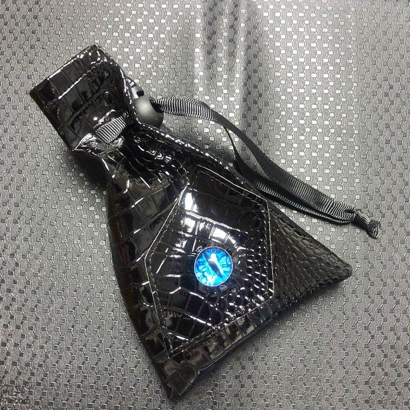 Dragon Eye Drawstring Bag Crocodile Leather Dice Organizer Game Accessory Bag