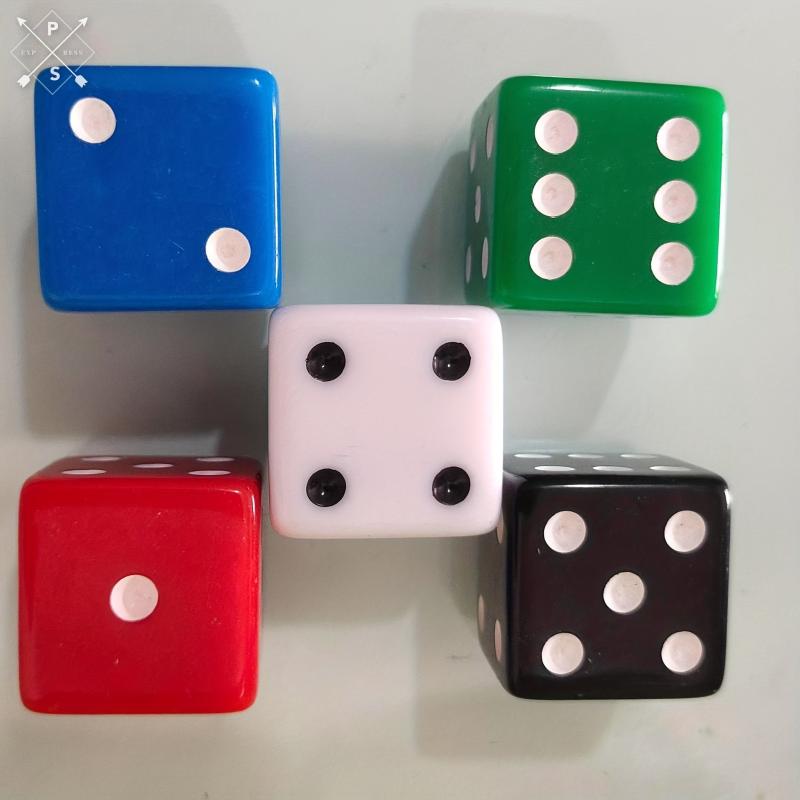 25mm Large Rounded Dice 5 Colors Game Dice for Children and Adults