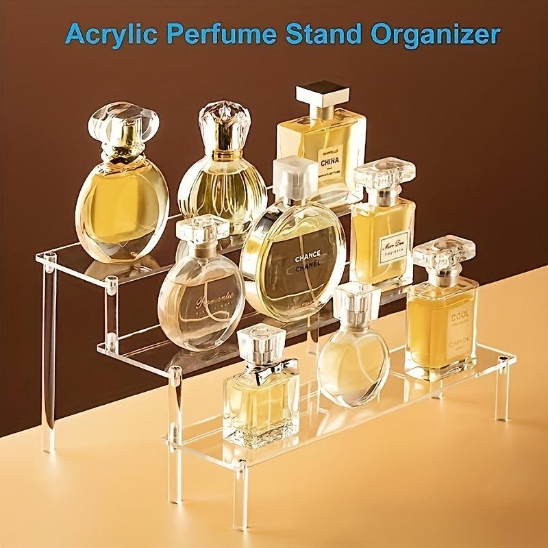 Acrylic Display Riser Perfume Holder Clear Shelf Riser 3 Layers Cupcake Holder