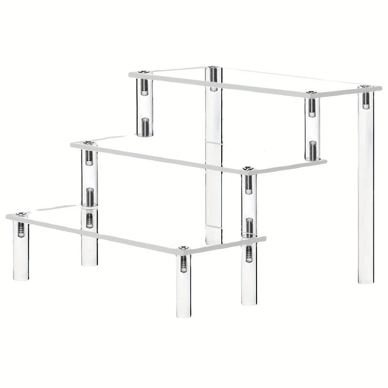 Acrylic Display Riser Perfume Holder Clear Shelf Riser 3 Layers Cupcake Holder