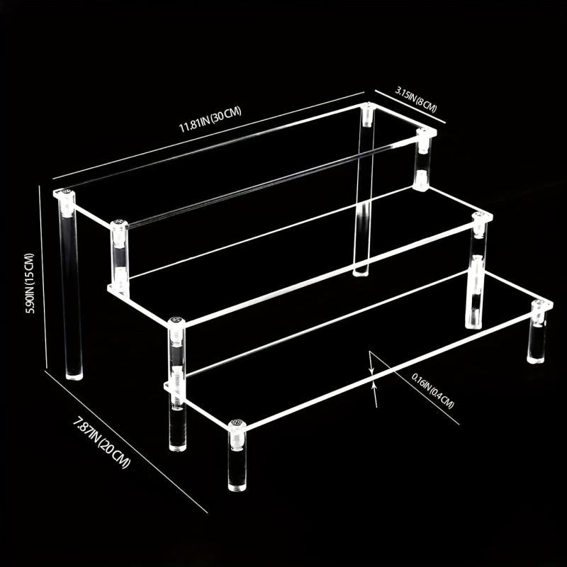 Acrylic Display Riser Perfume Holder Clear Shelf Riser 3 Layers Cupcake Holder