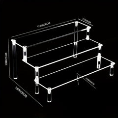 Acrylic Display Riser Perfume Holder Clear Shelf Riser 3 Layers Cupcake Holder