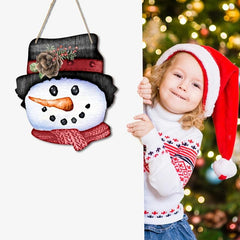 Adorable Wooden Snowman Pendant for Festive Cheer