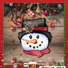 Adorable Wooden Snowman Pendant for Festive Cheer