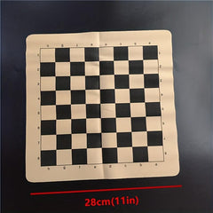 Vintage International Chess Set Resin Pieces Leather Board & Clear Soldiers