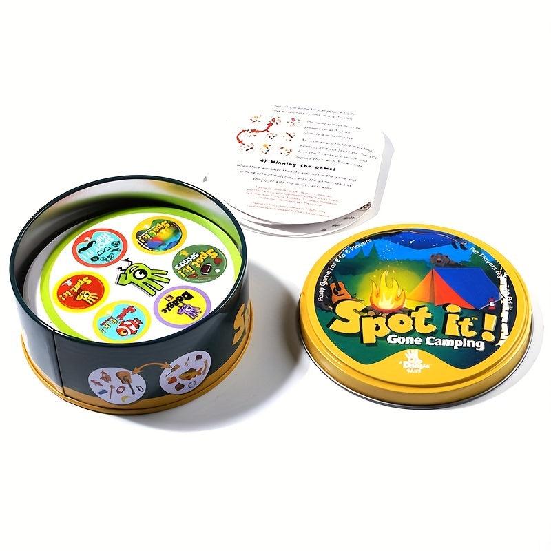 Spot It Card Game Dobble Go Camping 55 Pcs Card With Guidebook Tin Box
