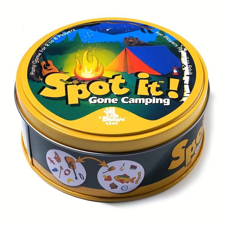 Spot It Card Game Dobble Go Camping 55 Pcs Card With Guidebook Tin Box