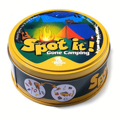 Spot It Card Game Dobble Go Camping 55 Pcs Card With Guidebook Tin Box