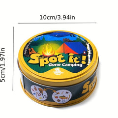 Spot It Card Game Dobble Go Camping 55 Pcs Card With Guidebook Tin Box