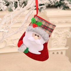Vintage Plush Christmas Stocking Gift Bag