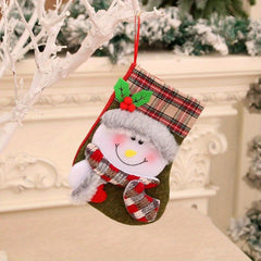 Vintage Plush Christmas Stocking Gift Bag