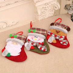Vintage Plush Christmas Stocking Gift Bag