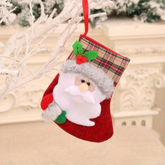 Vintage Plush Christmas Stocking Gift Bag
