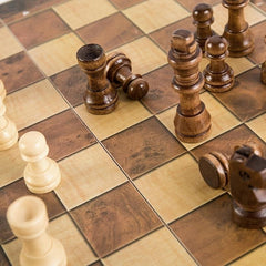 Foldable Wooden Chess Set European & American Sticker Game Functional Chess