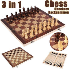 Foldable Wooden Chess Set European & American Sticker Game Functional Chess