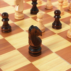 Foldable Wooden Chess Set European & American Sticker Game Functional Chess