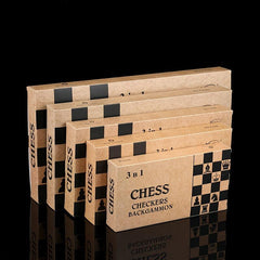 Foldable Wooden Chess Set European & American Sticker Game Functional Chess