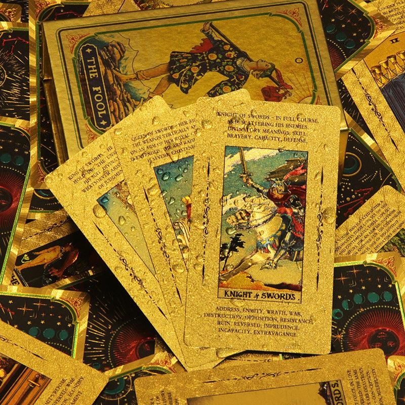 Plastic Waterproof Tarot Foil Cards English Magician Tarot Deck