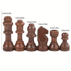 5 59 Cm Solid Wood Chess Pieces Set Of 32 Pieces