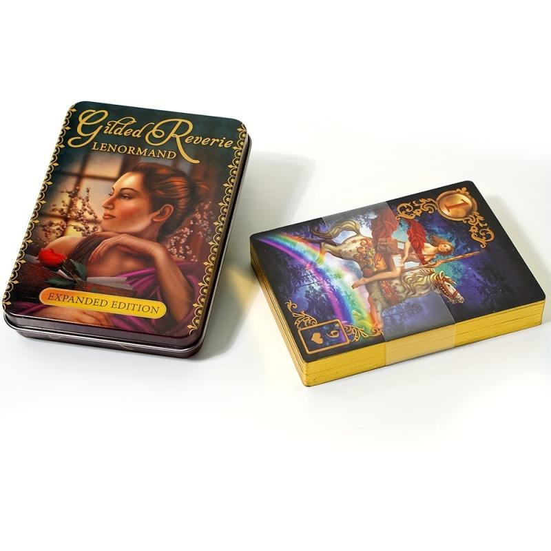 Gilded Reverie Lenormand Tarot Oracle Cards Tin Metal Box