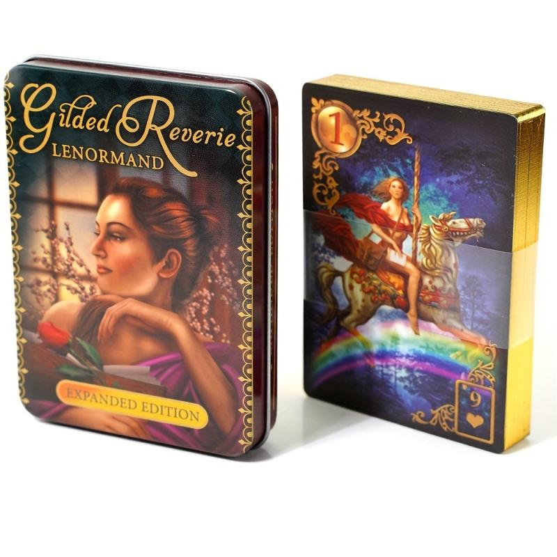 Gilded Reverie Lenormand Tarot Oracle Cards Tin Metal Box