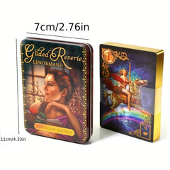 Gilded Reverie Lenormand Tarot Oracle Cards Tin Metal Box