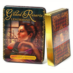 Gilded Reverie Lenormand Tarot Oracle Cards Tin Metal Box