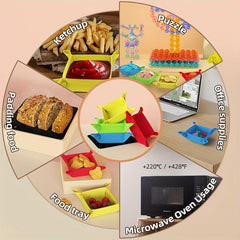 Silicone Folding Square Tray Baby Snack Tray Sundries Storage Box
