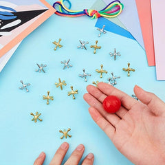 Metal Jacks Game Set with 10 Jacks & 1 Ball Nostalgic Toy for Teens and Adults