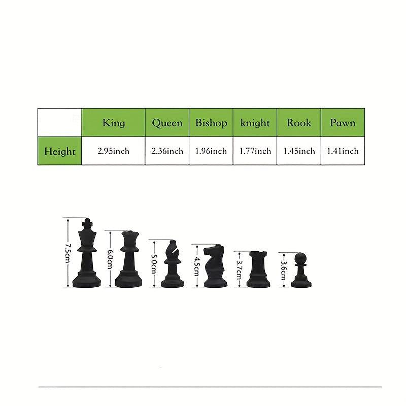 2 in 1 Chess Set: Plastic & Wood Pieces, Leather Board