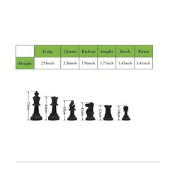 2 in 1 Chess Set: Plastic & Wood Pieces, Leather Board