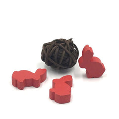 12pcs DIY Rabbit Chess Pieces Wooden Games