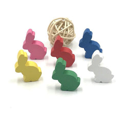 12pcs DIY Rabbit Chess Pieces Wooden Games