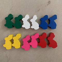 12pcs DIY Rabbit Chess Pieces Wooden Games