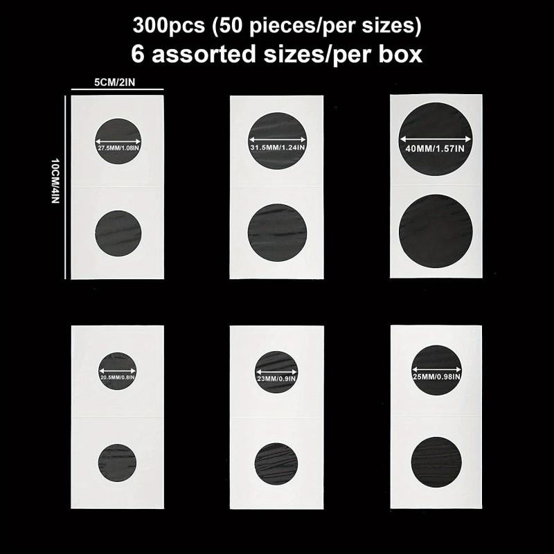 300 Cardboard Coin Clips for Collection Storage