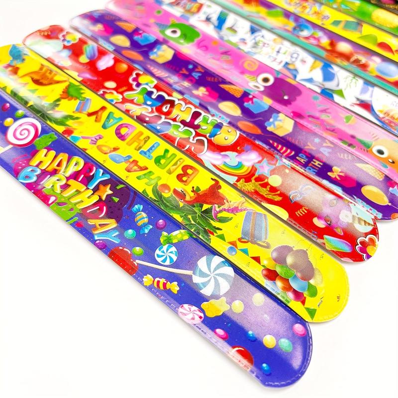 24pcs Happy Birthday Slap Bracelets Kids Party Favors Halloween Christmas Gift