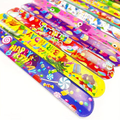 24pcs Happy Birthday Slap Bracelets Kids Party Favors Halloween Christmas Gift