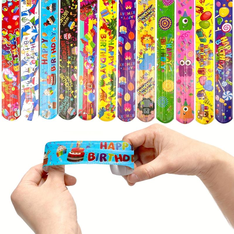 24pcs Happy Birthday Slap Bracelets Kids Party Favors Halloween Christmas Gift
