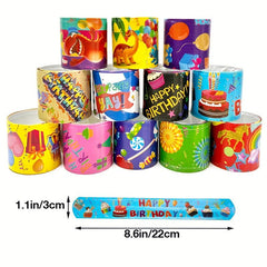 24pcs Happy Birthday Slap Bracelets Kids Party Favors Halloween Christmas Gift